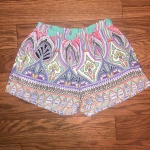 Multicolored flowy shorts